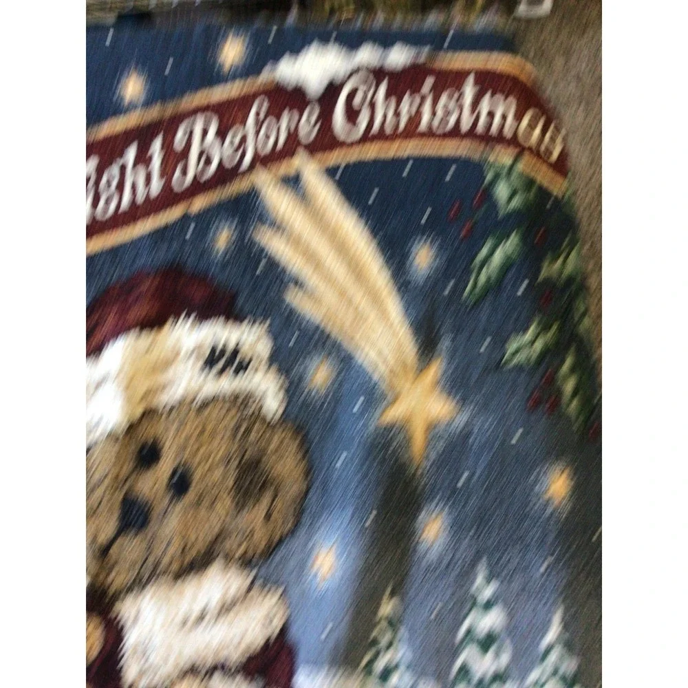 Vintage Boyds Bears & Friends Tapestry Throw Night Before Christmas 64